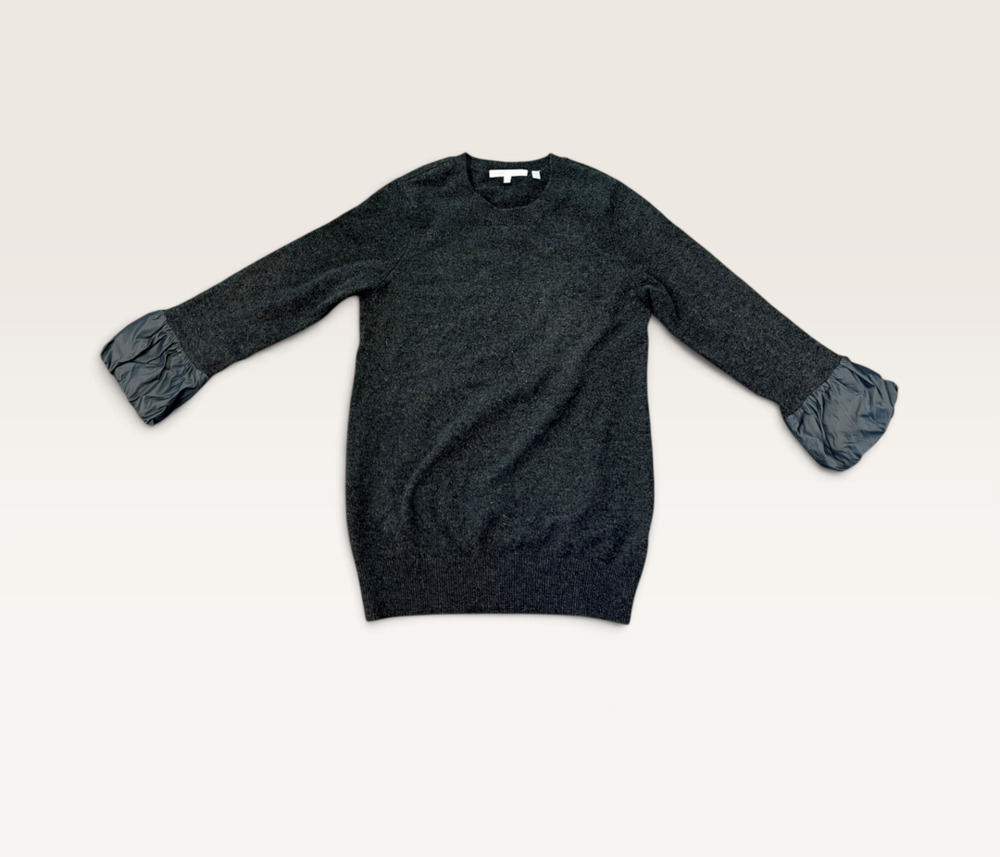 Vince Sweater Size XS Dark Gray Nylon Cuff Pullover